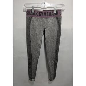 Womens Gymshark Gray Purple Pull On Workout Gym Pants Leggings Size Small S